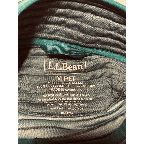 LL Bean Airlight Knit Pullover Light Ocean Heather Womens Medium Petite - Picture 12 of 12